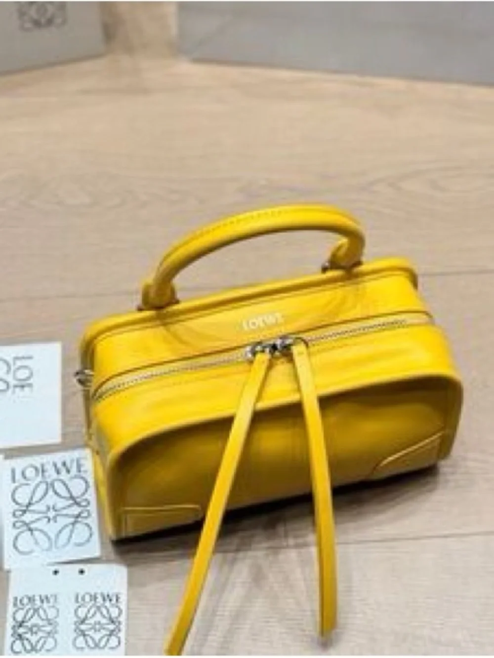 FineLoewe Canary Yellow Leather Top-Handle Satchel